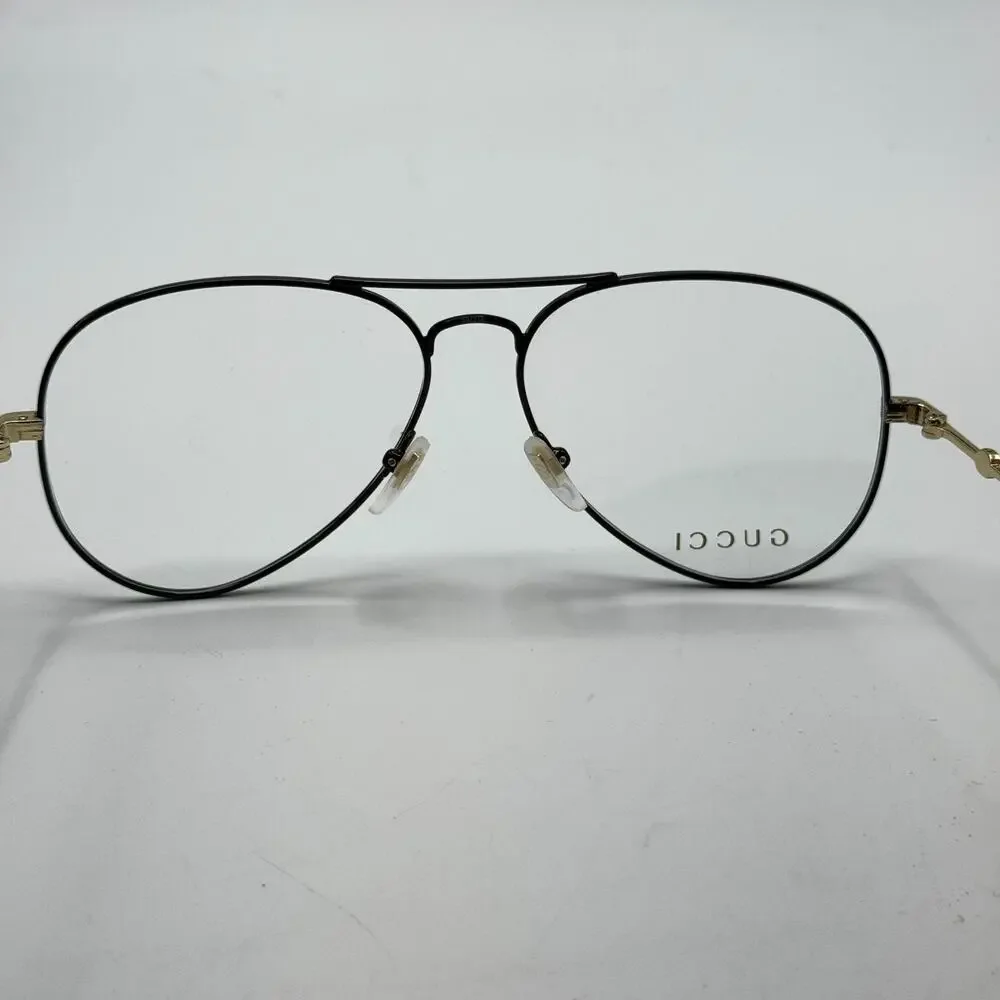 Gucci Eyeglasses Frame GG05150 001 Black Aviator 58-14-145 New Authentic